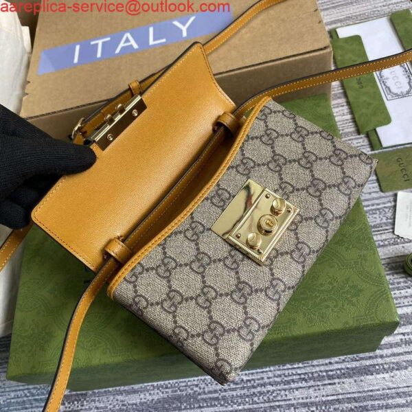 Replica Gucci 652683 Padlock Mini Bag Ivory and burnt orange 6