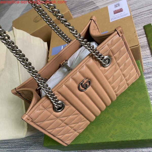 Replica Gucci 681483 GG Marmont small tote bag Apricot 5