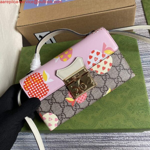 Replica Gucci 652683 Padlock Mini Bag Pink and White 4