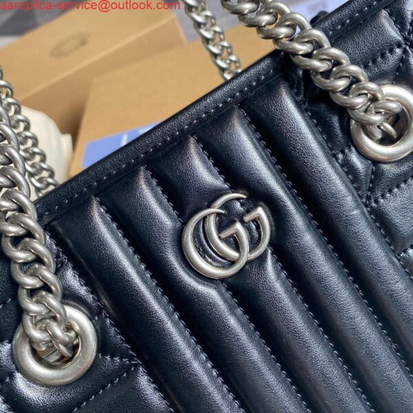 Replica Gucci 681483 GG Marmont small tote bag Black 6