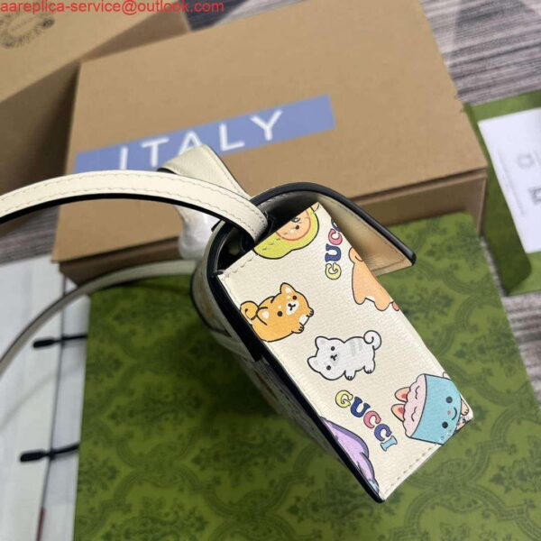 Replica Gucci 652683 Padlock Mini Bag White leather animal print 4