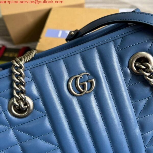 Replica Gucci 681483 GG Marmont small tote bag Blue 5