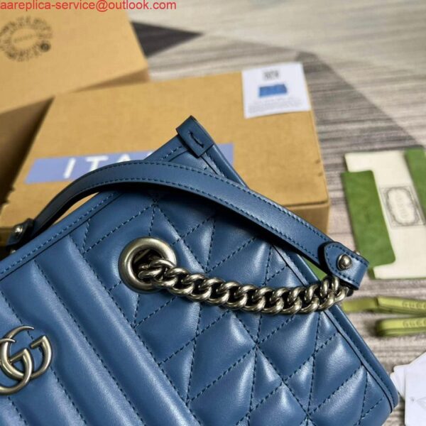 Replica Gucci 681483 GG Marmont small tote bag Blue 7