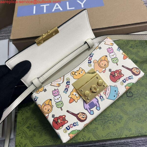 Replica Gucci 652683 Padlock Mini Bag White leather animal print 9