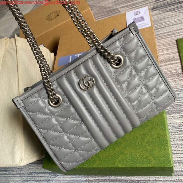 Replica Gucci 681483 GG Marmont small tote bag Grey 6