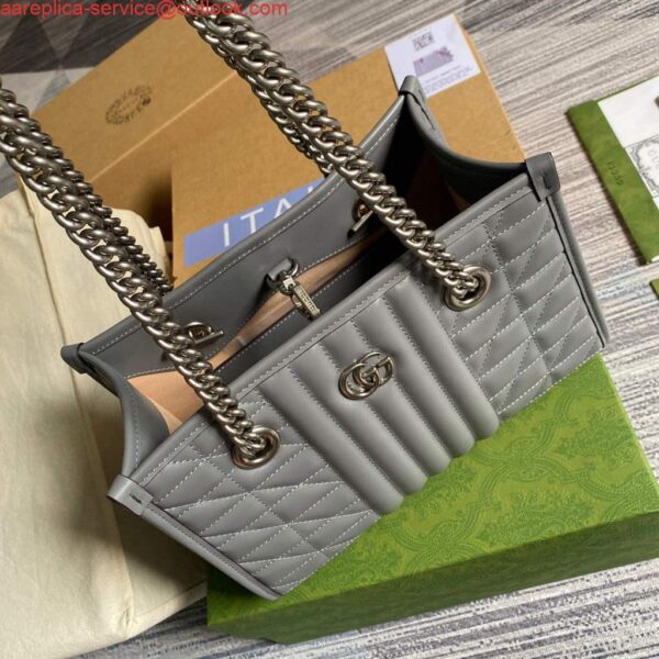 Replica Gucci 681483 GG Marmont small tote bag Grey 8