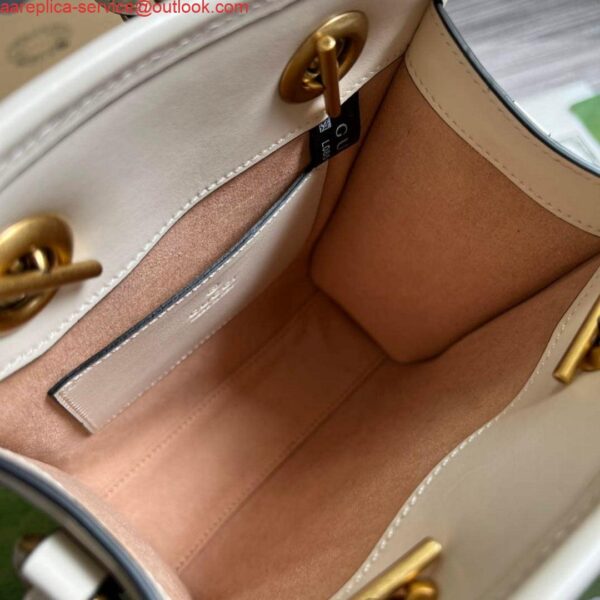 Replica Gucci 696123 GG Marmont Matelassé Mini Bag White 10