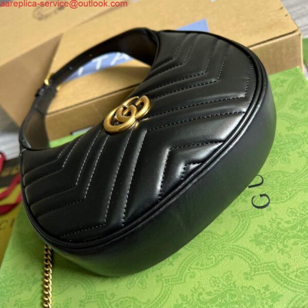 Replica Gucci 699514 GG Marmont half-moon-shaped mini bag Black 6