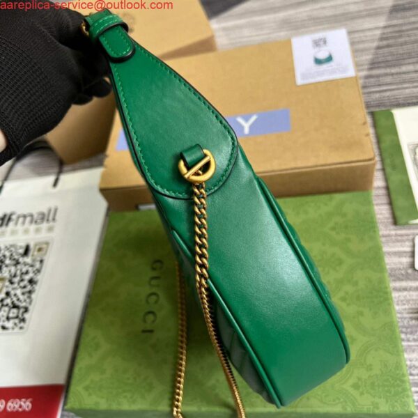 Replica Gucci 699514 GG Marmont half-moon-shaped mini bag Green 5