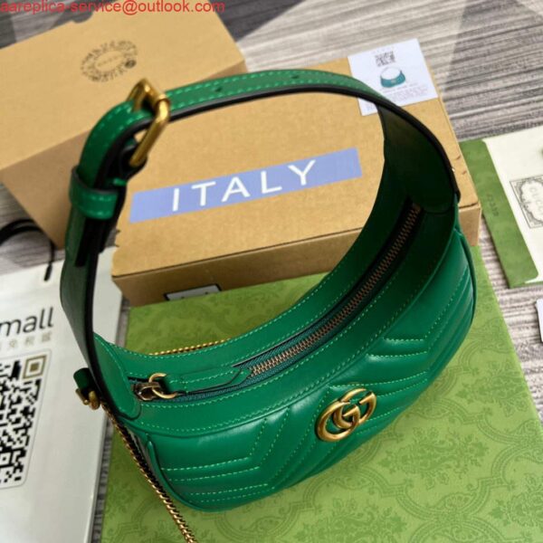 Replica Gucci 699514 GG Marmont half-moon-shaped mini bag Green 6