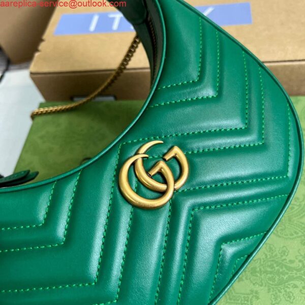 Replica Gucci 699514 GG Marmont half-moon-shaped mini bag Green 7