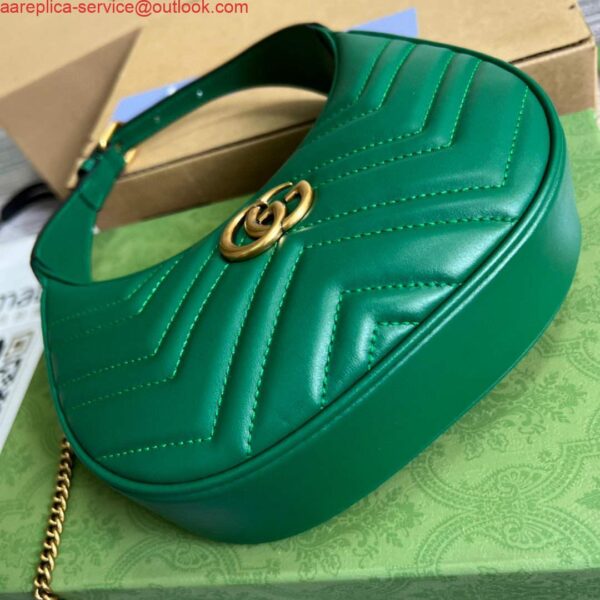 Replica Gucci 699514 GG Marmont half-moon-shaped mini bag Green 8