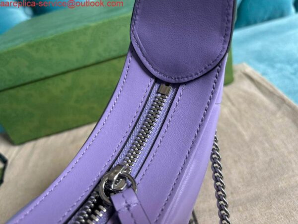 Replica Gucci 699514 GG Marmont half-moon-shaped mini bag Lilac purple 8