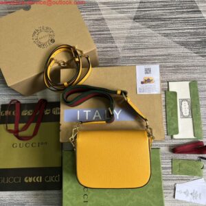 Replica Adidas x Gucci 658574 Horsebit 1955 mini bag Yellow and black leather 2