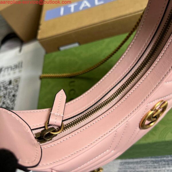 Replica Gucci 699514 GG Marmont half-moon-shaped mini bag Pink 6