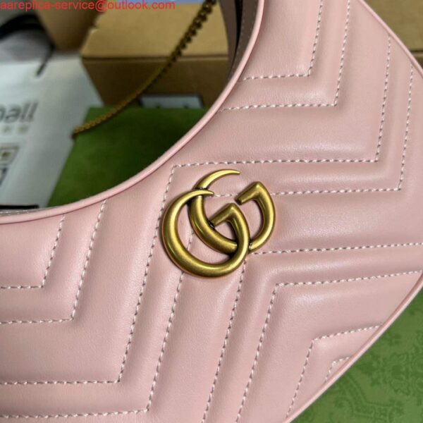 Replica Gucci 699514 GG Marmont half-moon-shaped mini bag Pink 7