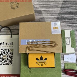 Replica Adidas x Gucci ‎621892 wallet with chain Off-black and yellow leather