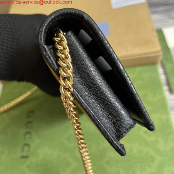 Replica Adidas x Gucci ‎621892 wallet with chain Off-black and yellow leather 5