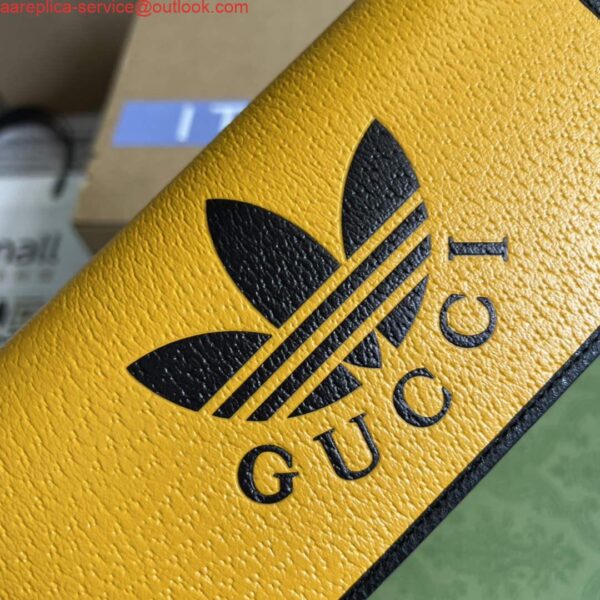 Replica Adidas x Gucci ‎621892 wallet with chain Off-black and yellow leather 7