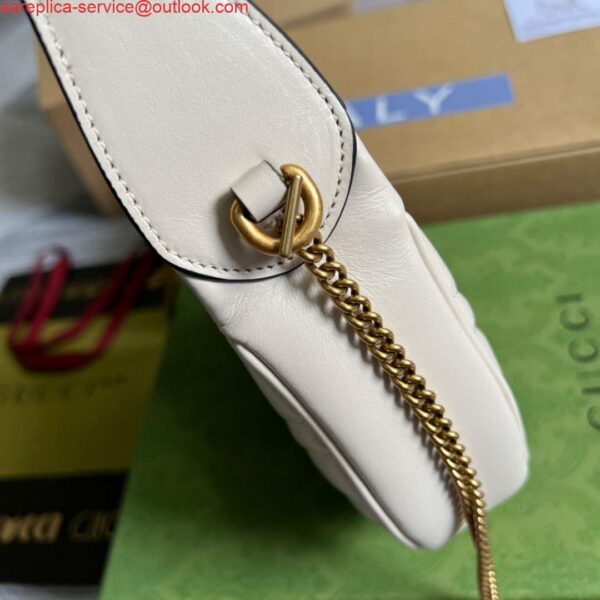 Replica Gucci 699514 GG Marmont half-moon-shaped mini bag White 10