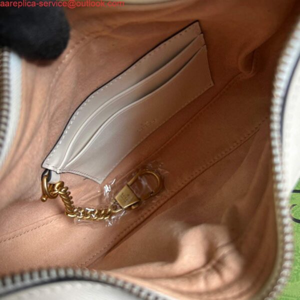 Replica Gucci 699514 GG Marmont half-moon-shaped mini bag White 11