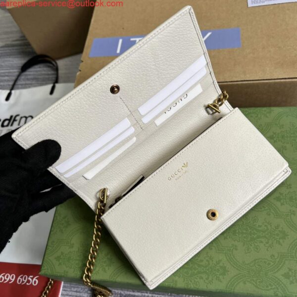 Replica Adidas x Gucci ‎621892 wallet with chain Off-white and red leather 8