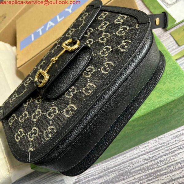 Replica Gucci 602204 Gucci Horsebit 1955 Shoulder Bag Black 7