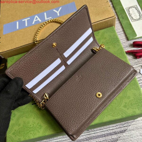 Replica Gucci 621892 Gucci Horsebit 1955 Chain Wallet Brown 9