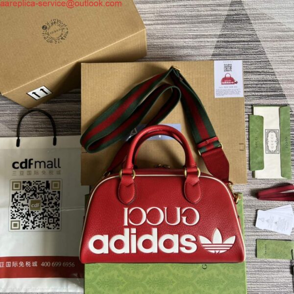 Replica Adidas x Gucci 702397 mini duffle bag Red 3