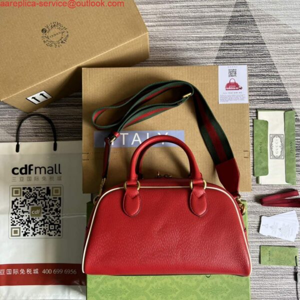 Replica Adidas x Gucci 702397 mini duffle bag Red 4