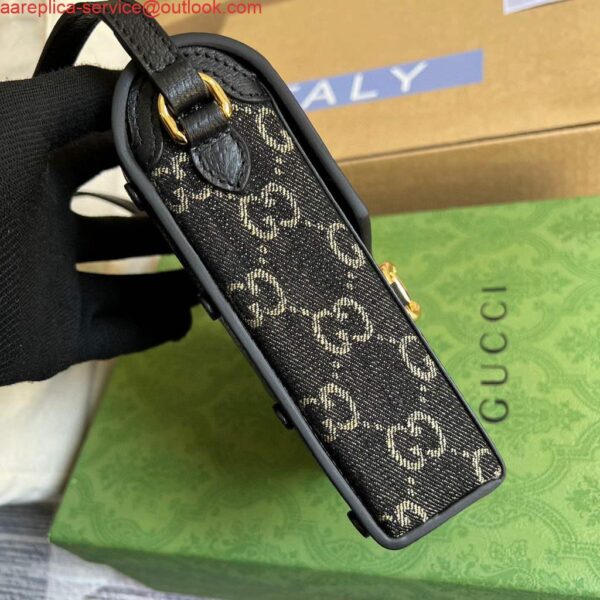 Replica Gucci 625615 Gucci Horsebit 1955 Mini Bag Black 3