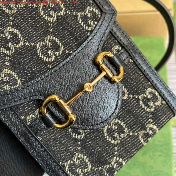 Replica Gucci 625615 Gucci Horsebit 1955 Mini Bag Black 5