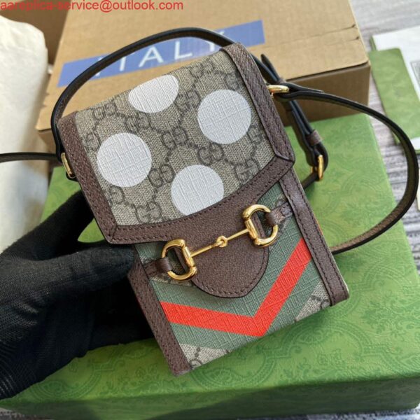 Replica Gucci 625615 Gucci Horsebit 1955 Mini Bag Grey Brown 2