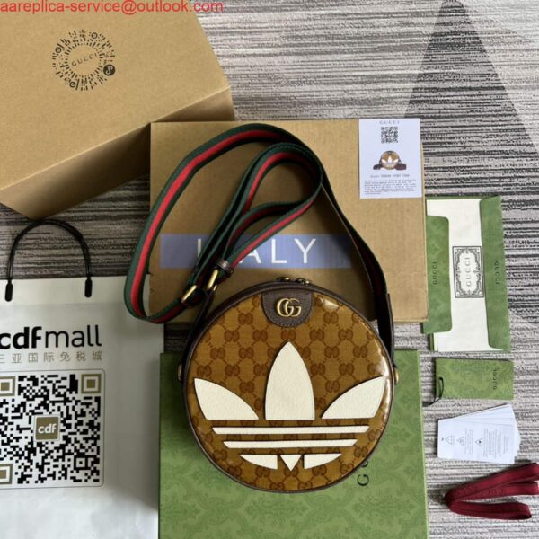 Replica Adidas x Gucci ‎702640 Ophidia small shoulder bag Beige and brown 3