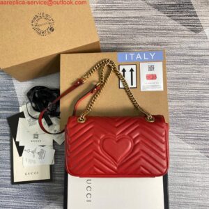 Replica Gucci 443497 GG Marmont Matelassé Shoulder Bag Red