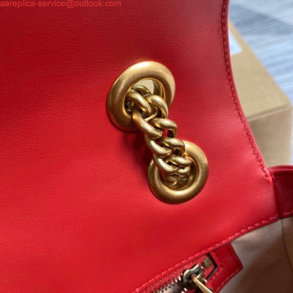 Replica Gucci 443497 GG Marmont Matelassé Shoulder Bag Red 8