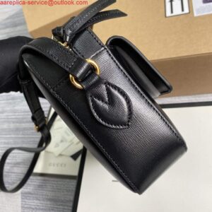 Replica Gucci 645454 Gucci Horsebit 1955 Small Shoulder Bag Black 2