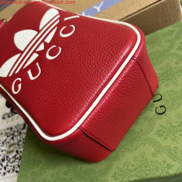 Replica Adidas x Gucci mini top handle bag 702387 Red leather 8