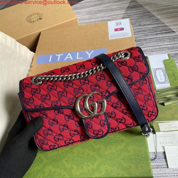 Replica Gucci 443497 GG Marmont Multicolor small shoulder bag Red 7