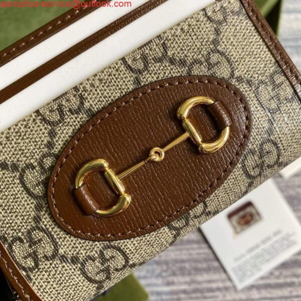 Replica Gucci ‎‎658549 Gucci Horsebit 1955 Card Case Brown 5