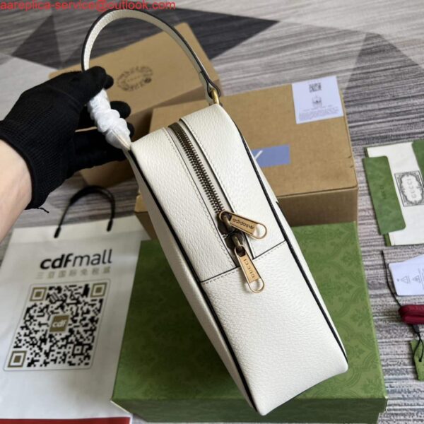 Replica Adidas x Gucci mini top handle bag 702387 White leather 5