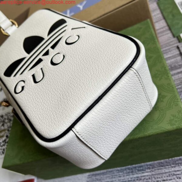 Replica Adidas x Gucci mini top handle bag 702387 White leather 8