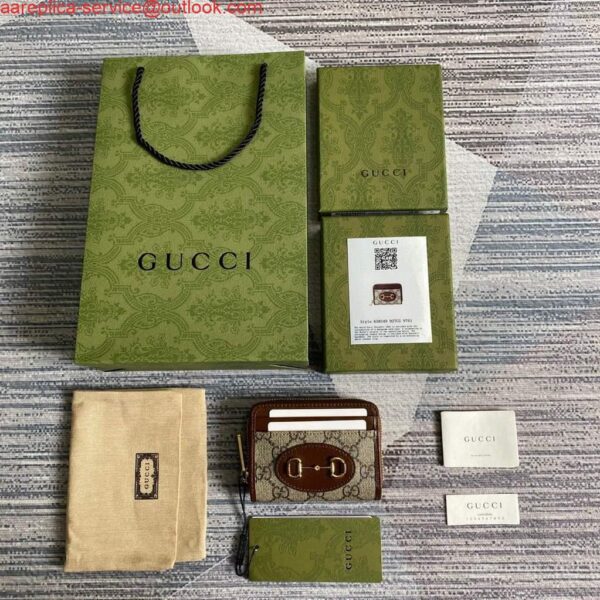 Replica Gucci ‎‎658549 Gucci Horsebit 1955 Card Case Brown 10