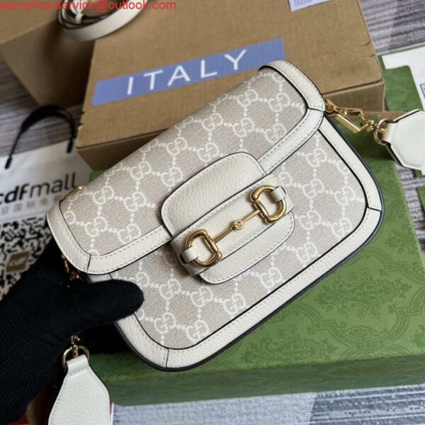 Replica Gucci 658574 Gucci Horsebit 1955 Mini Bag beige leather 5