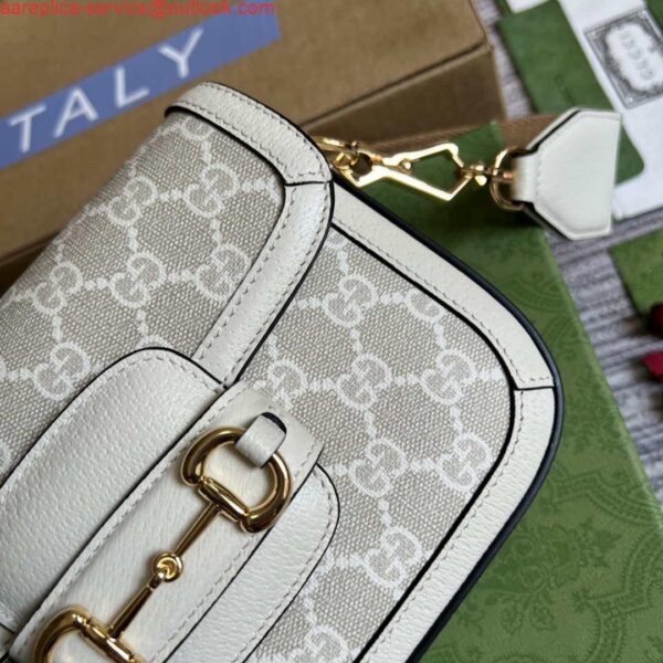 Replica Gucci 658574 Gucci Horsebit 1955 Mini Bag beige leather 6