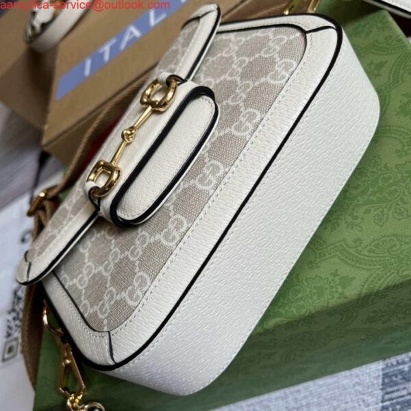 Replica Gucci 658574 Gucci Horsebit 1955 Mini Bag beige leather 7