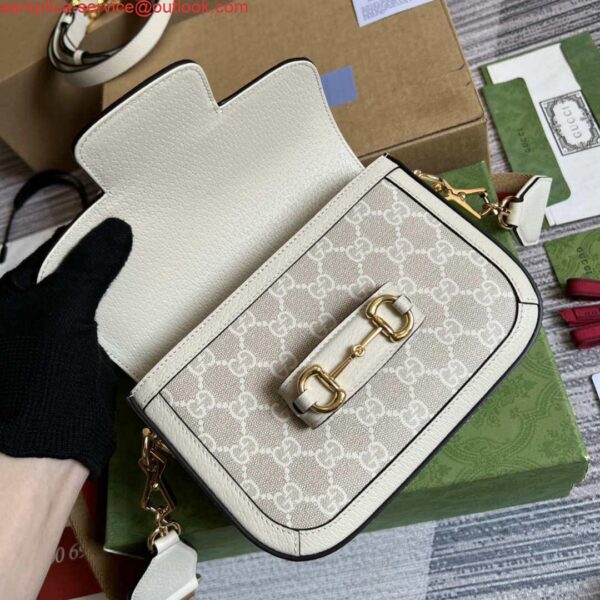 Replica Gucci 658574 Gucci Horsebit 1955 Mini Bag beige leather 8