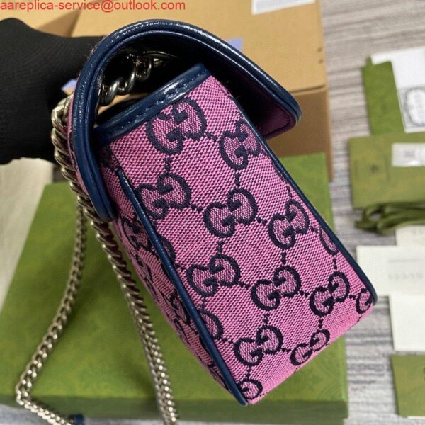 Replica Gucci 443497 GG Marmont Multicolour Small Shoulder Bag Purple 4