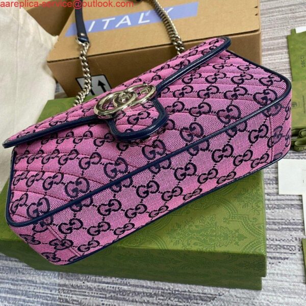 Replica Gucci 443497 GG Marmont Multicolour Small Shoulder Bag Purple 8