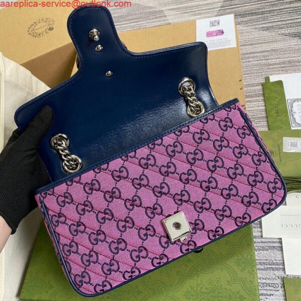 Replica Gucci 443497 GG Marmont Multicolour Small Shoulder Bag Purple 9